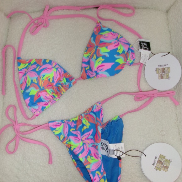 Princess Polly Other - NEW NEVER WORN PRINCESS POLLY BIKINI SET - BLUE/PINK Bottoms: US 2 Top: US 6